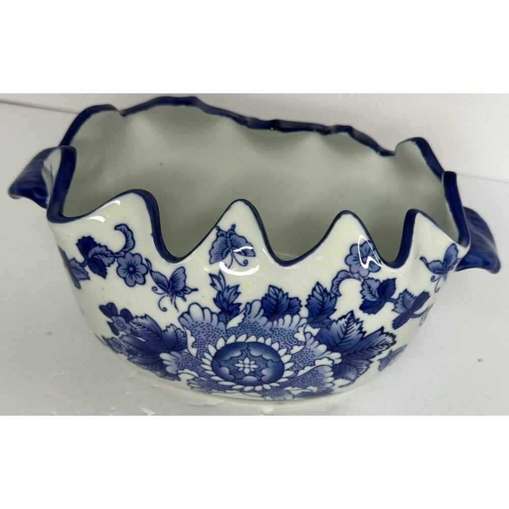 Vintage Dechang Porcelain Vase-Vintage 9x4.5" Scalloped Edges 1987